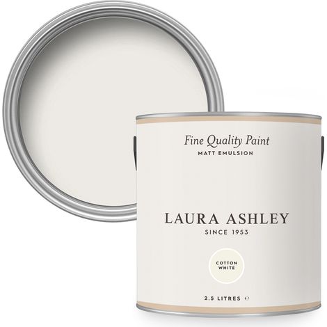 Laura Ashley Wandfarbe Cotton White Matt 2,5L (1/5)