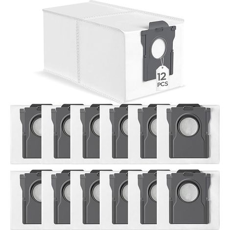 12 PCS Sac Aspirateur pour Dreame L10s Ultra Gen 2 3,L10s Pro Ultra Heat,L20/L30s/L40/L40s/L50/X30/X40/X50 Ultra,L20 Ultra/X50 Ultra Complete,L40 Ultra AE,X30/X40 Pro,Mova S70 E30/40 P50/50s Z60 Ultra (1/5)