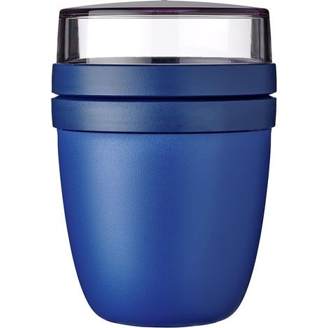 bol muesli a emporter - Pratique comme Pot de Yaourt et de Muesli - Compartiments Séparés - Convient au Congélateur, au Micro-ondes et au Lave-vaisselle - 500 ml + 200 - Vivid blue (1/5)