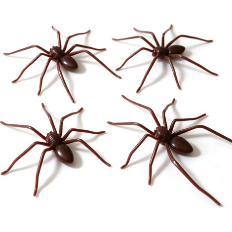 Aimants de réfrigérateur araignée 3D détachables, polyvalents et réalistes, autocollants pour réfrigérateur, voiture, Garage, décor marron, 4 pièces (1/5)
