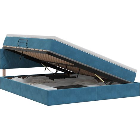 Maison Exclusive - Letto con Contenitore Blu Scuro 180 x 200 cm Velluto (1/5)