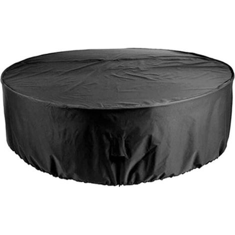 Housses de meubles de jardin Ensemble de patio anti-uv Couverture de table Couverture extérieure ronde Noir 204x60cm Couverture imperméable (1/5)