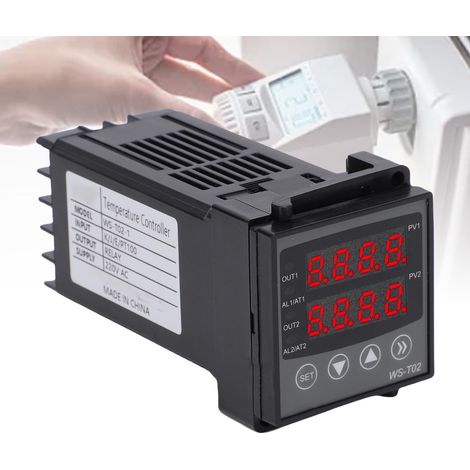 Régulateur de température PID numérique intelligent à 2 sorties et 2 rappels, entrée thermocouple de type K (1/5)