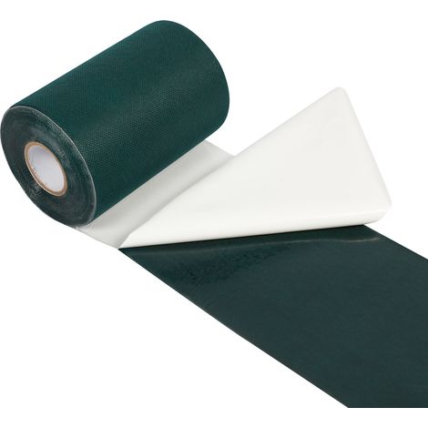 Ruban de pelouse auto-adhésif 10 m x 15 cm – Tissu non tissé vert foncé – Imperméable et résistant aux intempéries – Pour joints de gazon artificiel (1/5)
