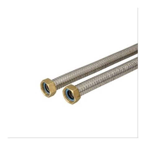 Tuyau ondulé Inox Ø16 L=50cm, 2 écrous à chapeau 3/4