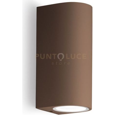 GES905- APPLIQUE RUGGINE 2 LUCI ATTACCO GU10 IP44 6,8X16CM