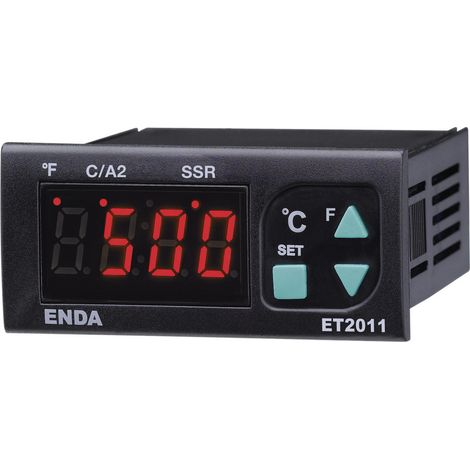Enda ET2011-T-230 PID Temperaturregler J, K, T, S, R 0 bis +1700 °C Relais 8 A, SSR (L x B x H) 71 x