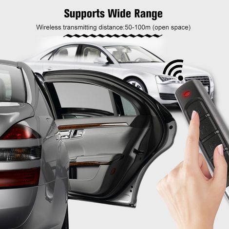 2 paquets 433 MHz alarme de voiture porte de garage télécommande duplicateur clone code scanner émetteur sécurité portes électroniques 4 touches duplicateur de clé de contrôle, noir (1/5)