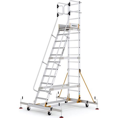 Scaletta con ruote 12 gradini - Altezza massima di lavoro 5.00m - RD0012-3
