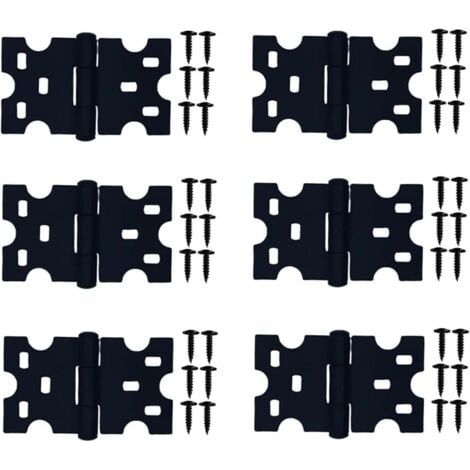 6 Pcs Charnières Noires, Les Charnières D'armoire avec des Vis Conviennent pour Petites Portes/Tiroirs/Fenêtres/Quincaillerie de Meubles de Maison (1/5)