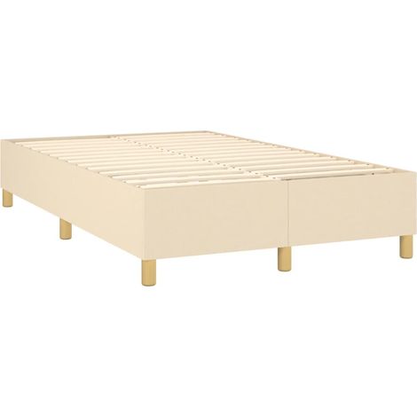 Somier de láminas con patas estructura de cama 120x200 cm tela crema TDL0207271 (1/5)
