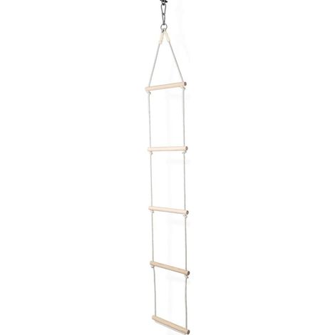 Escalera de cuerda para niños de madera y cuerda de algodón Columpio de cuerda para interior y exterior Escalera colgante duradera de diseño escandinavo 100 % ecológico Producto de la UE (1/5)