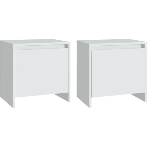 vidaXL Bedside Cabinets 2 pcs White 45x34x44,5 cm Engineered Wood