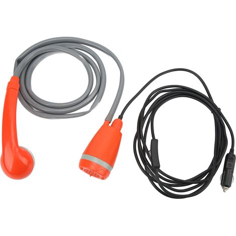 Douche portable à pompe extérieure, pommeau à main, 3,5 L/min, adaptateur briquet pour camping, randonnée, lavage auto (1/5)