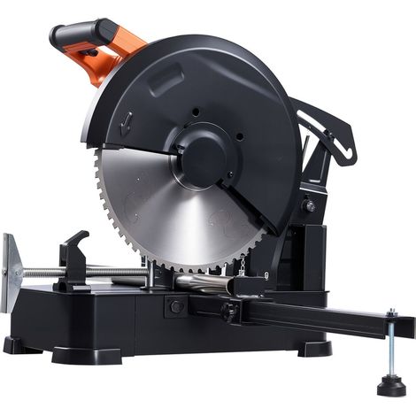 Scie à tronçonner 355 mm, lame acier inoxydable, moteur sans balais 3500 W, vitesse 750-1200 tr/min, pour tubes et profilés métalliques. (1/5)