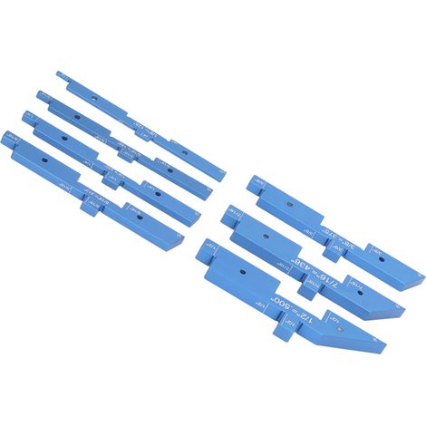 7-teiliges Set aus Einstellschienen (1/8 - 1/2 Zoll) aus Aluminiumlegierung für Frästische mit präziser Höhenlehre für die Holzbearbeitung (1/5)