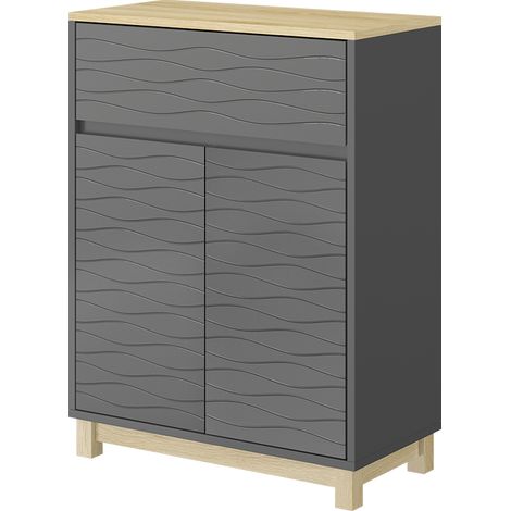 Mobile midi Livia, Antracite, 60 x 80 cm con cassetto, Vicco