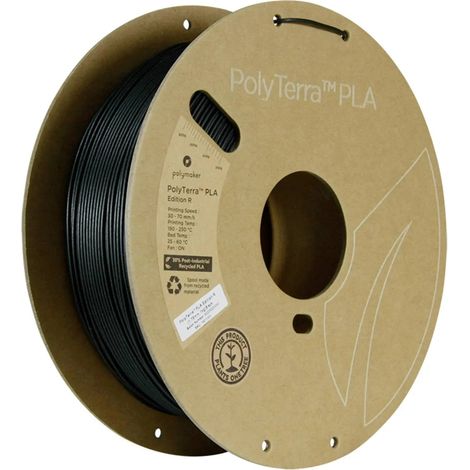 [NEUWERTIG] B-Ware Polymaker Filament Druckmaterial Pla 3 D Drucker Schwarz Poly Terra Edition R