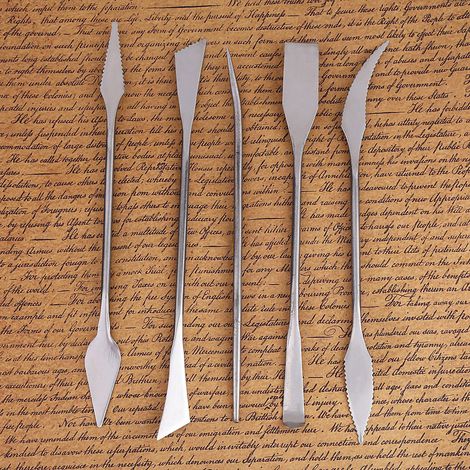 Kit de Sculpture en Céramique 5 Outils Professionnels pour Modelage Cire et Argile (1/5)