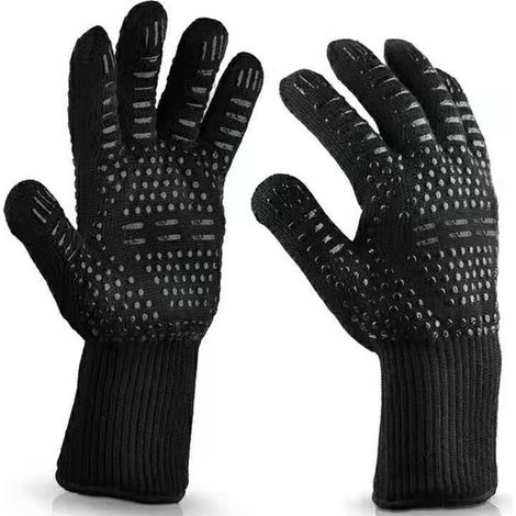 Gants de Barbecue, Gants de Four Résistant à la Chaleur jusqu'à 800 °C Gants de Gril de Cuisson en Silicone Antidérapants (L/XL/XXL) (1/3)