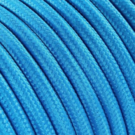 Fil Électrique Tissu Bleu 2x0,75mm² - Câble Électrique Textile de Qualité