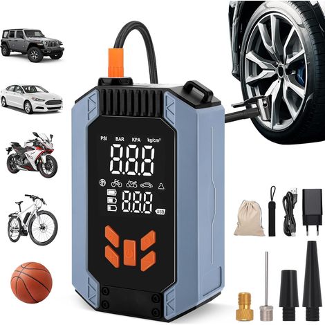 Inflador de Neumáticos de Coche Inalámbrico, Compresor de Aire Portátil con LED y Puerto USB C 4000 mAh 4 Modos y 150 PSI, Compresor de Inflado Rápido Apagado Automático, para Coche, Bicicletas, Motos (1/5)