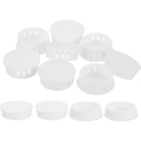 12Pcs Bouchon de Trou en Nylon, 34.5-35mm Diamètre de Trou Bouchon d'étanchéité Rond Souple et Flexible de Verrouillage Bouchons en Caoutchouc pour Bouteille, Tuyau, Cuisine, Blanc (1/5)