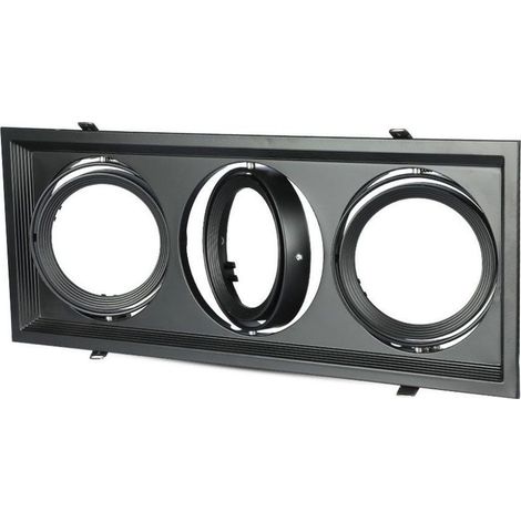 Porte triple affleurante en aluminium V-TAC AR111, noire (1/5)
