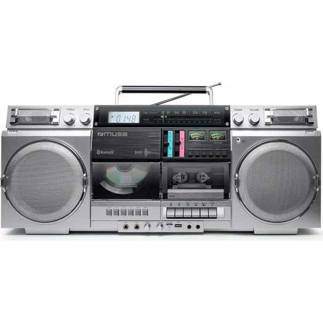 Muse M-380 GBS Boombox stereo portatile argento Bluetooth CD cassetta USB Micro SD 80 W (1/3)