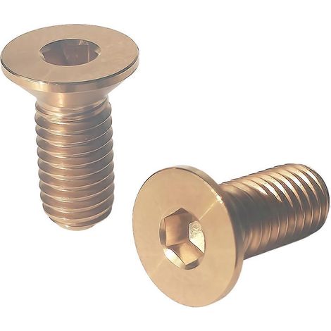 Titan-Fahrradflaschenhalterschraube M5 x 12 mm, goldfarben