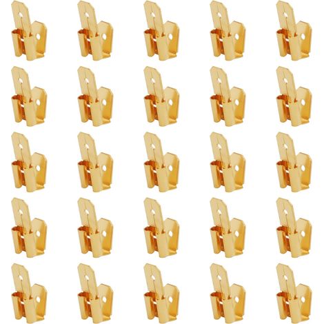 25pcs Adaptateur Électrique Double Mâle Femelle, Connecteurs à Cosse de Ferroutage Piggyback vers Adaptateur Simple Femelle en Laiton à 3 Voies Adaptateur Double Mâle Électrique (1/5)