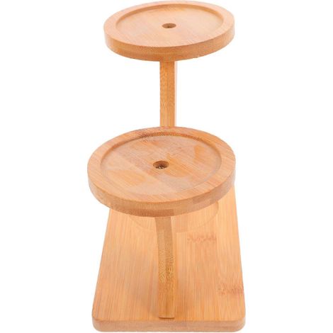 Support de bureau en bambou à plusieurs niveaux pour petits pots de fleurs succulents (1/5)