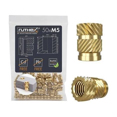 Green-cell Inserts filetés Ruthex M5 laiton pack 50