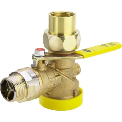 Viega robinet à tournant sphérique pour compteur de gaz 526818 R/Rp 2000 , laiton, angle, avec TAE (1/3)