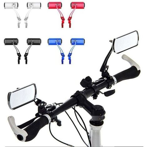 Rétroviseurs de guidon de vélo de montagne (argent), moto, conversion de vélo, miroirs en aluminium, réflecteurs de sécurité Odipie (1/5)