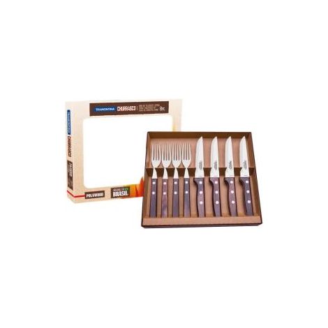 8-TLG. ''GAUCHO'' STEAKBESTECK SET, AUS FSC HOLZ