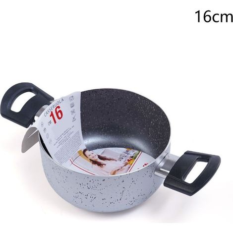 TRADE SHOP - Casseruola Pentola Con 2 Manici Antiaderente Diametro 14/16/24/26 Cm Utensile Per Cucinare - -16 cm -