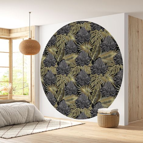 Papier peint rond / cercle - Motif botanique - 118 - Diamètre 50 cm (1/4)