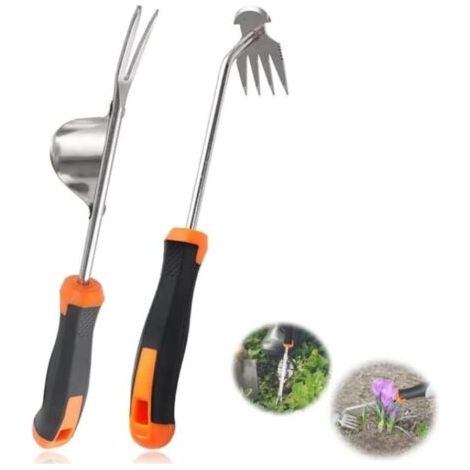 BUNTHAUS 2 Pièce Désherbeur Manuel,Arrache Pissenlit,Arrache Mauvaise Herbe en Acier Inoxydable,Extracteur Mauvaises Herbes,Outil désherbage Manuel