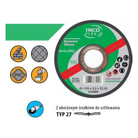 Schleifscheibe incoflex 125 mm 6 mm Packung 10