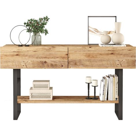 Console en bois "ML23" - 138 x 43 x 75 cm - Beige