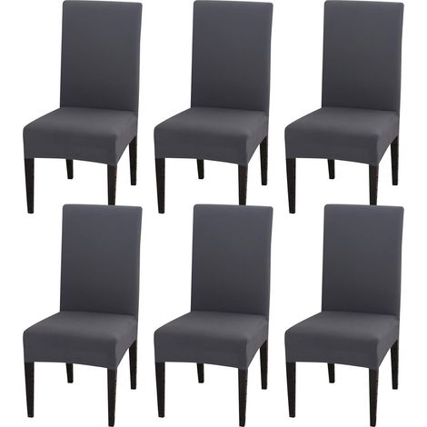 Chair Covers, Set of 4 or 6 Stretch Chair Covers for Dining Room Chairs, Removable, Washable, Chair Protection, Decoration, Chair Cover for Hotel, Ceremony, Banquet, Kitchen, Restaurant, Home, Wedding (1/5)