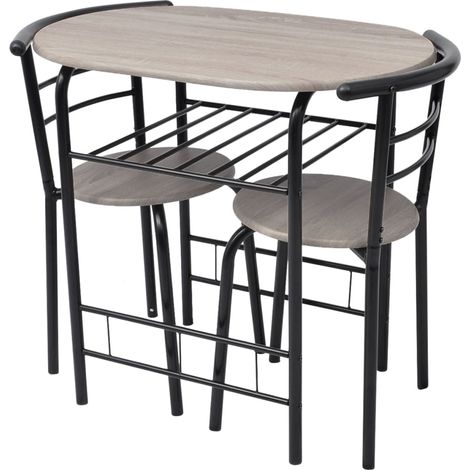 Ensemble Table et Chaises 3 pcs Ensemble Table à manger + 2 chaises MDF 95929 (1/5)