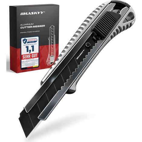 Cutter Professionnel 18mm Lame SK5 Premium - Cutter de Précision avec Système de Verrouillage et Grip Antidérapant (1/5)
