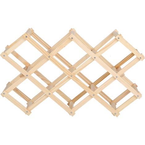 Armoire à vin pliable en pin, résistante, élégante et simple, pour la maison, l'hôtel ou le bureau. Couleur bois, capacité de 10 bouteilles. (1/5)