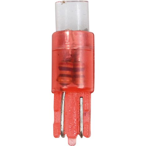 12V Kit Lampade cruscotto 1 Led - (T5) - W2x4,6d - 5 pz  - Scatola - Rosso (1/4)