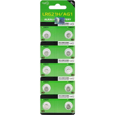 Pile Bouton Lot de 10 Piles alcaline 1,5 V (1/5)