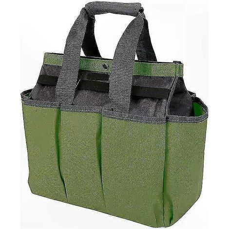 Sac de Rangement pour Outils de Jardin avec Pochettes Multiples, Tote Résistant pour Accessoires de Jardinage (Vert) (1/5)