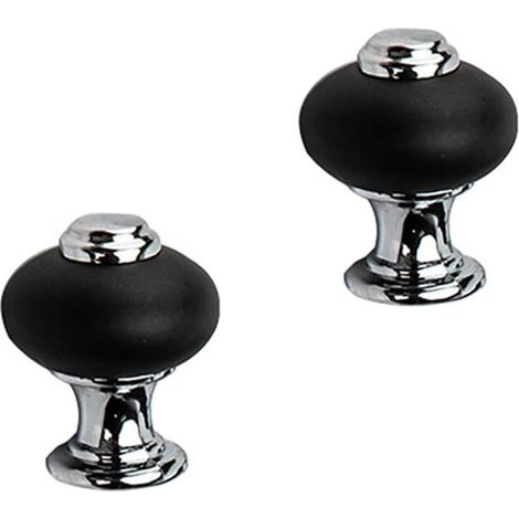 2 pièces Noir Vintage Boutons de Portes Placards poignées de portes Cabinet Tiroir Poignées Meuble Portes pour Placards Cuisine Tire Boutons Armoire Monotrou (1/4)