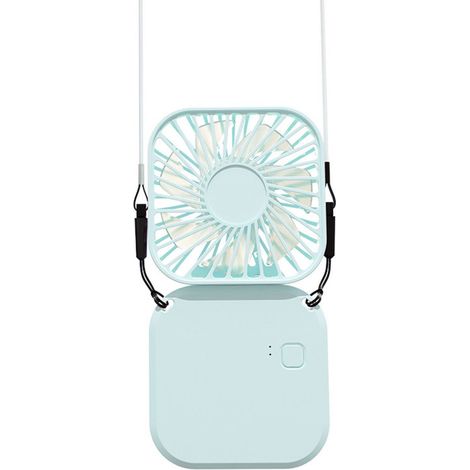 Mini ventilador colgante plegable – Manos libres, 3000 mAh, 3 velocidades, liberación de iones negativos – Hogar, oficina, exteriores